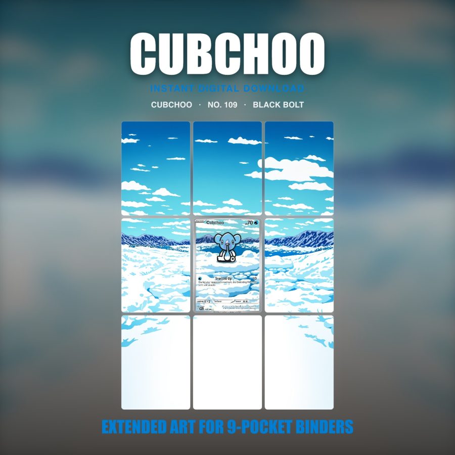 Cubchoo #109 — Black Bolt (Binder Insert)