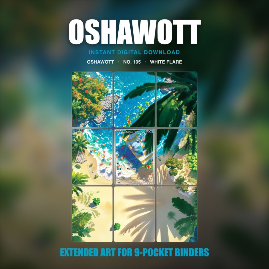 Oshawott #105 — White Flare (Binder Insert)