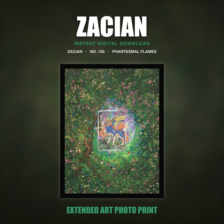 Zacian #100 — Phantasmal Flames (Print Art)